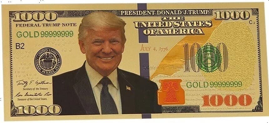 2024 Donald Trump 1000 Gold Dollar Bill Novelty Note Republican Collection Gift 2