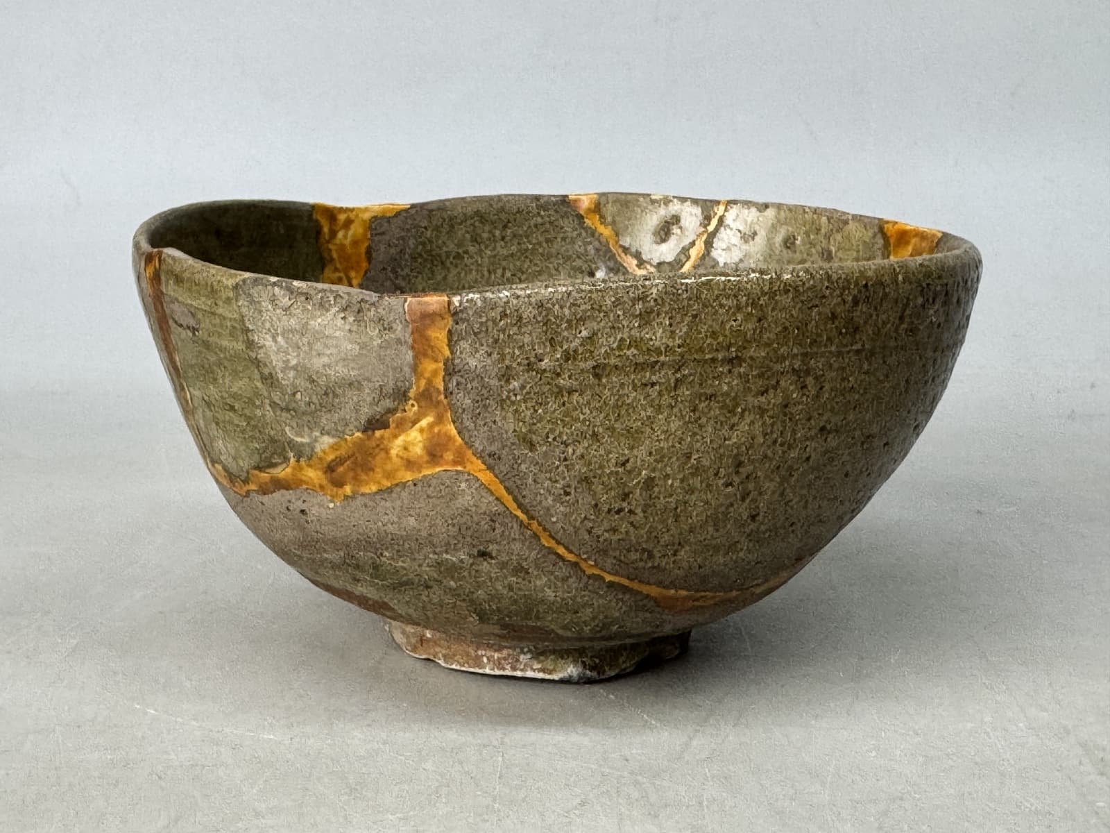 Y8774 CHAWAN Karatsu-ware kintsugi box Japan antique tea ceremony teacup pottery 3