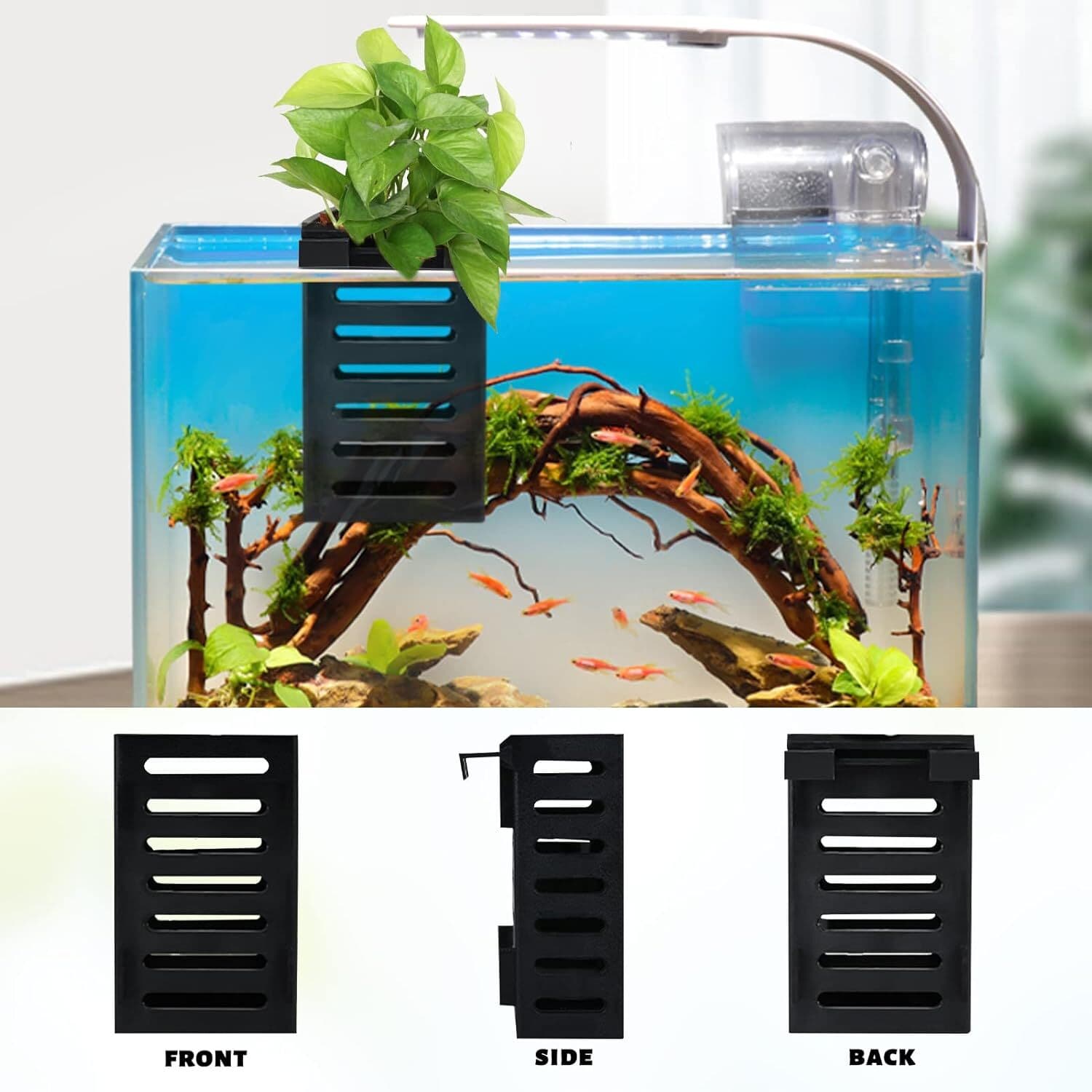 4 Pack Aquarium Plant Holder-Hanging Aquarium Planter Holder, Aquatic Plant Cup, 6