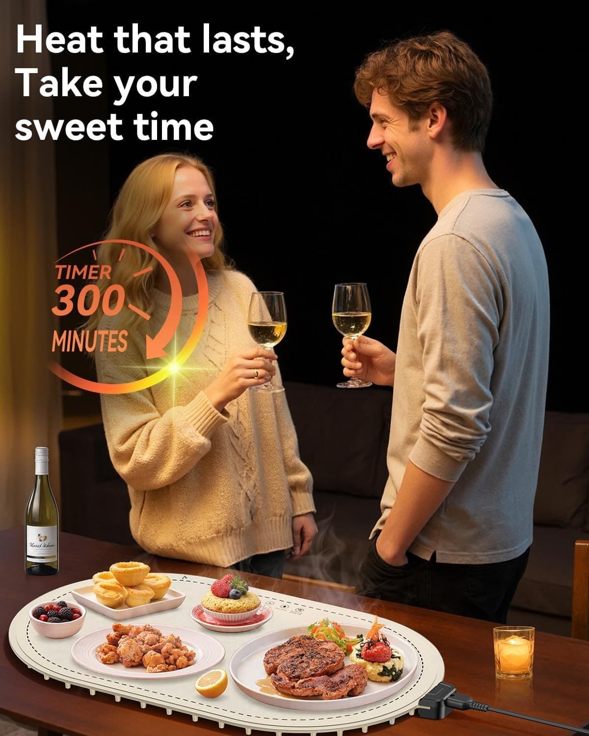 Warming Mat for Food, Food Warming Mat with Heat Insulation Pad, Fast Full-Surfa 2