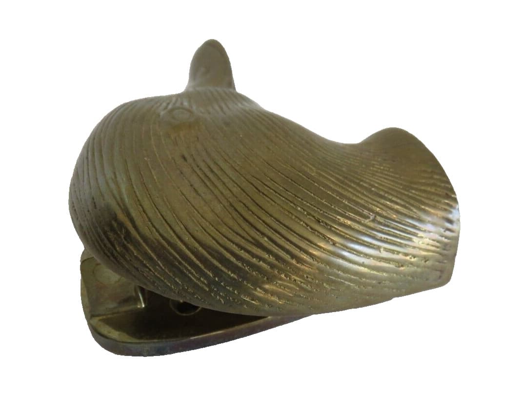 Vintage Door Knocker Brass Duck Goose Animal Bird Head 4" x 6" 2