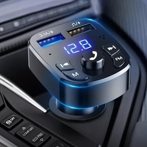 Bluetooth 5.0 Car Wireless FM Transmitter Adapter 2USB PD Charger AUX Hands-Free 2