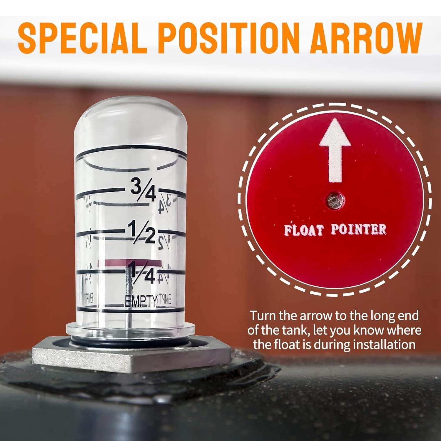 Fuel Level Gauge Fit for 275, 330 Vertical Oil Tank for 1 1/2”, 2” Hole 3