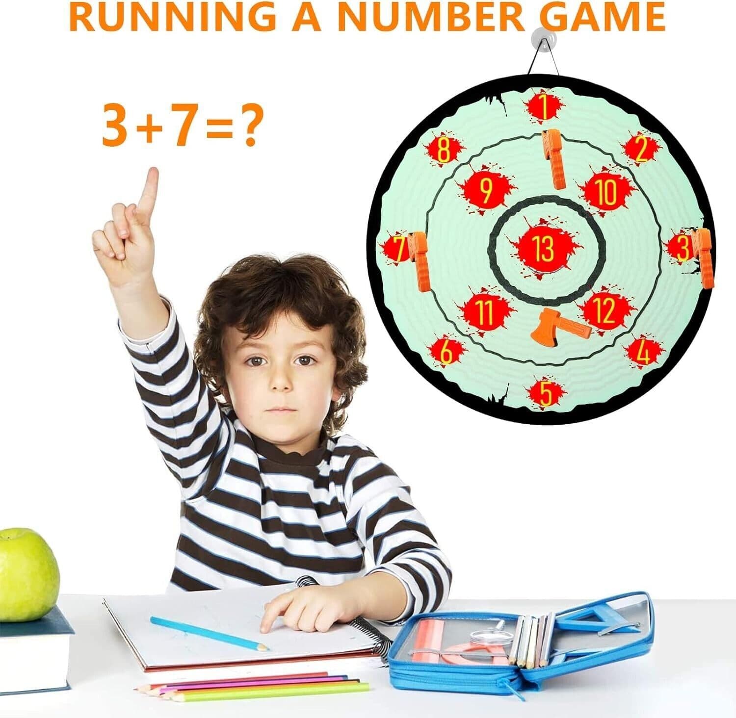 Axe Throwing Tomahawk Toss Game for Kids Foam Plastic Hatchets Tree Stump Target 3