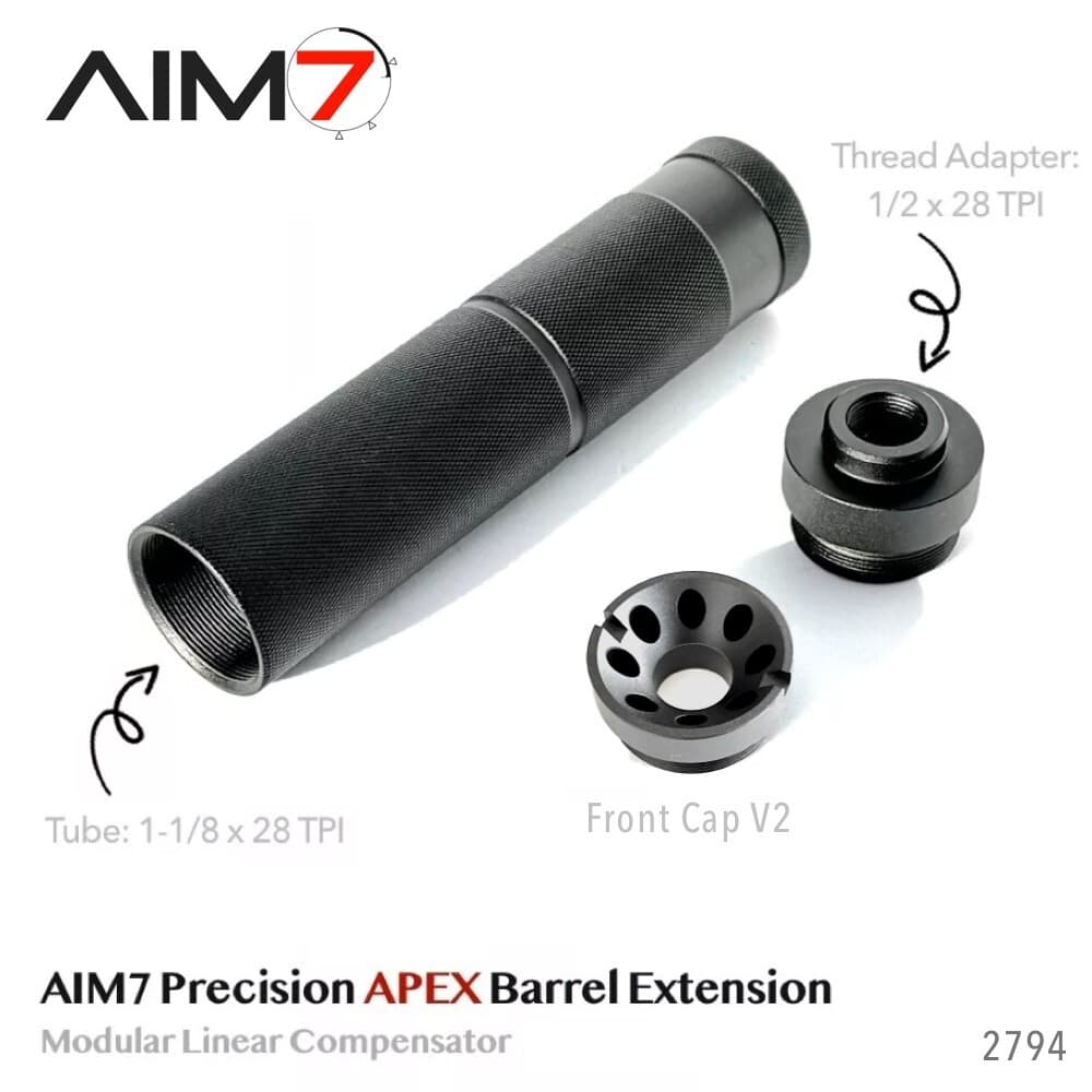 AIM7 Precision APEX-1228C Modular Linear Compensator For AEG GBB Aluminum Black