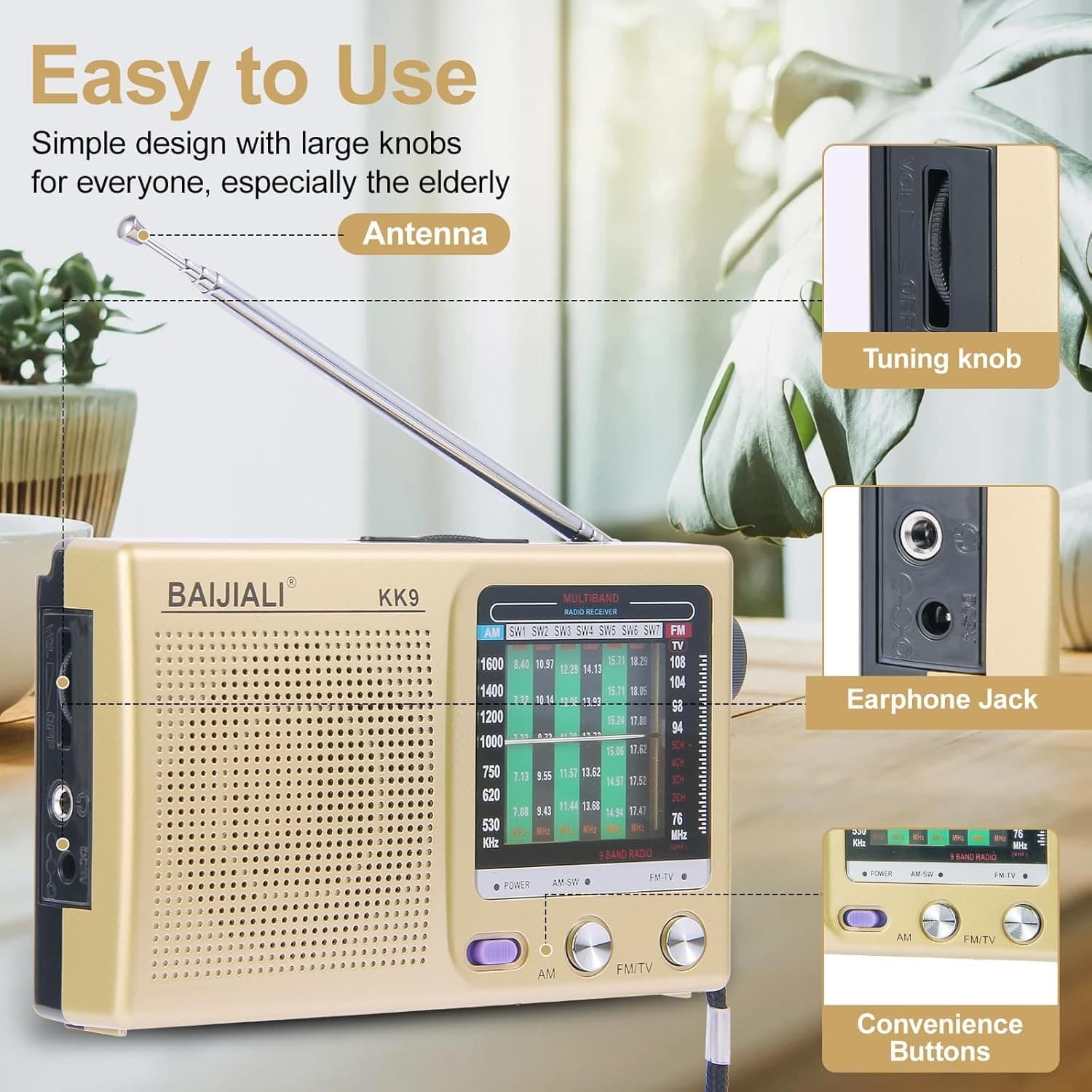 Portable AM FM SW Radio Analog with Loud Speaker Battery Operated Transistor Sen 2