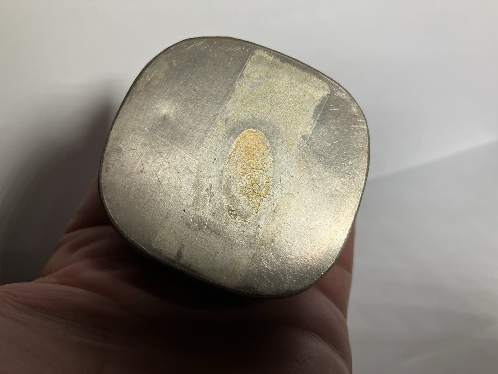 Chinese Porcelain Pottery Shard Trinket Box Fish Skin Silver 6