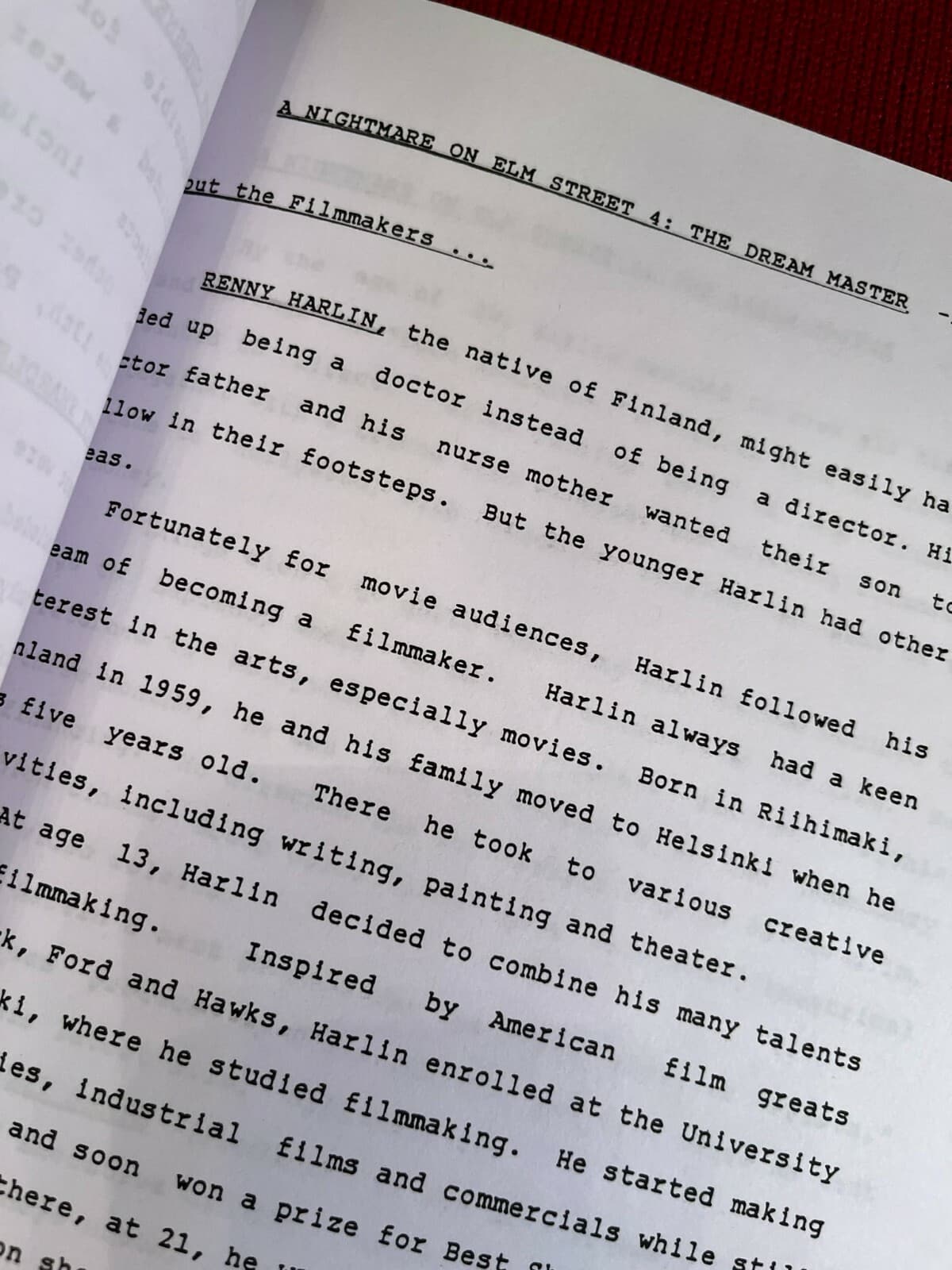 A Nightmare On Elm Street 4 Production Notes- Cast-Signed- Autograph Reprints 3