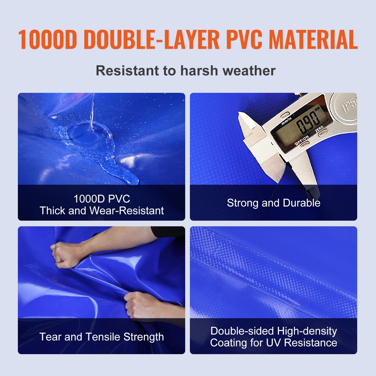 Portable Water Storage Bladder 142.6 Gal 1000D PVC Collapsible Water Tank 3