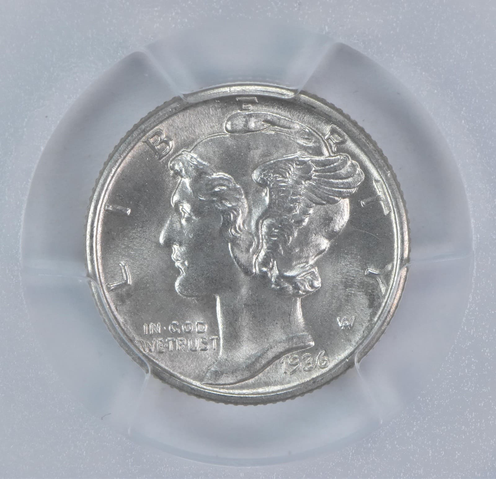 1936 Mercury Dime MS64 FB PCGS Blue Label 3