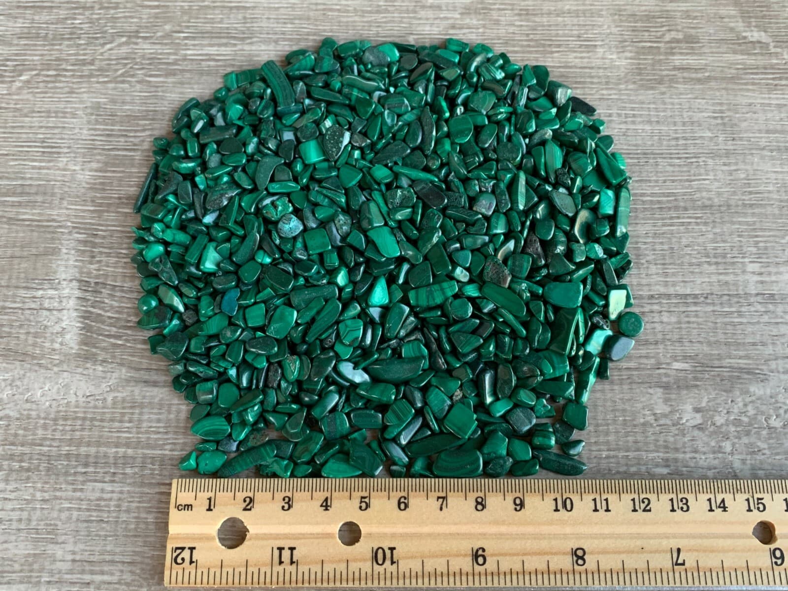 Grade A++ Malachite Semi Tumbled Gemstone Mini Chips 3 -12mm, Wholesale Bulk Lot 2