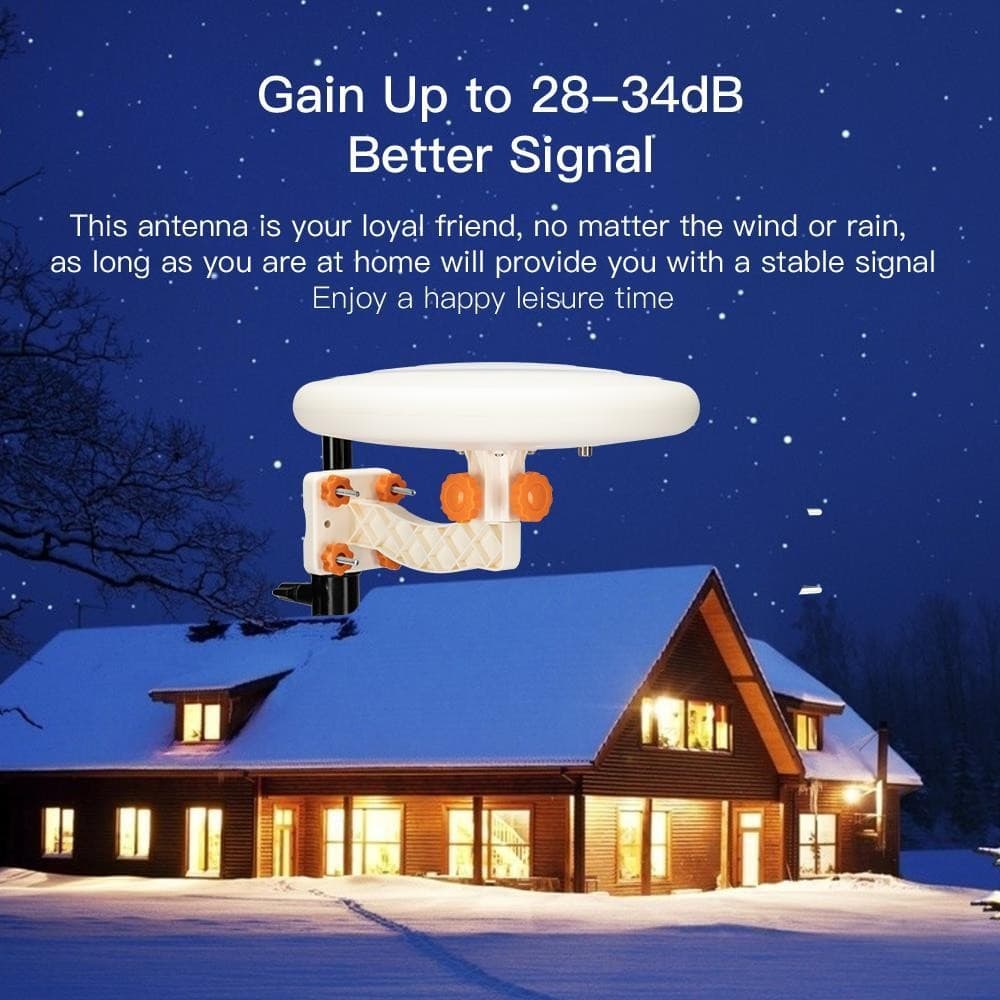 360° Omni-directional Outdoor TV Antenna RV Marine Gain Booster Digital 150 Mile 6