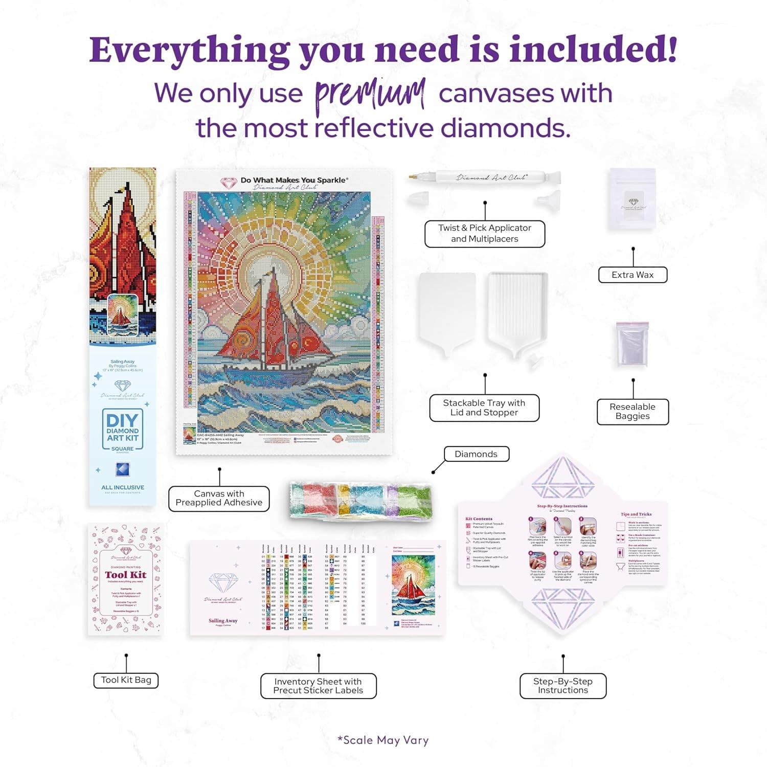 Sailing Away, Diamond Painting Kit, Fun DIY 3