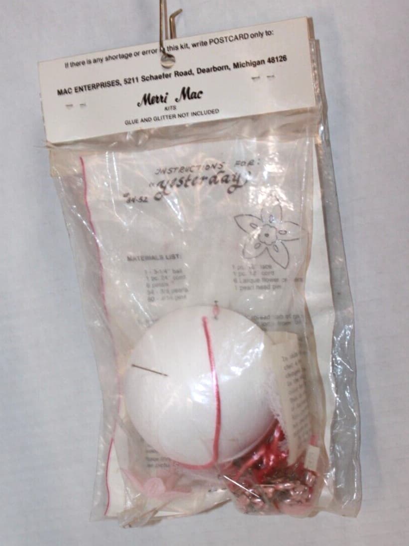 Vtg Merri Mac Tiny Treasure Yesterday Heaven Blue Christmas Ornament Kit NIP 2