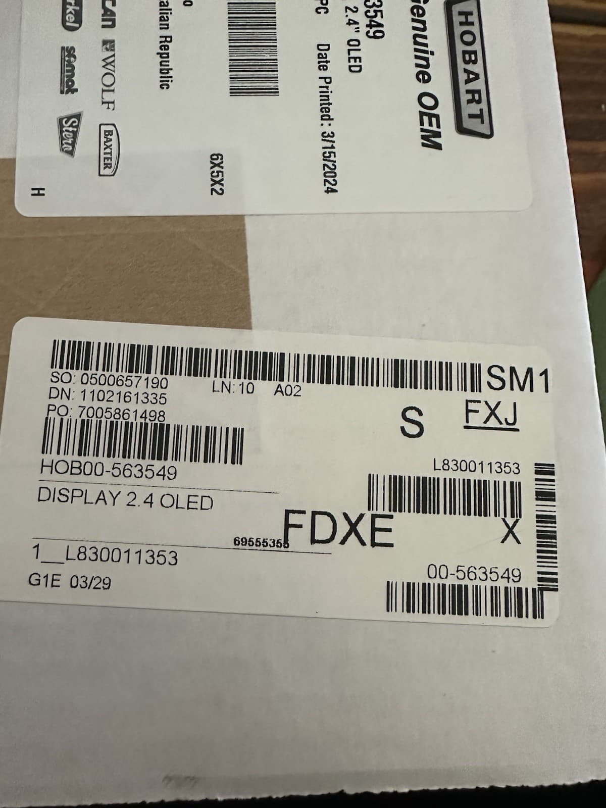 Hobart Genuine OEM Display 2.4” OLED 4