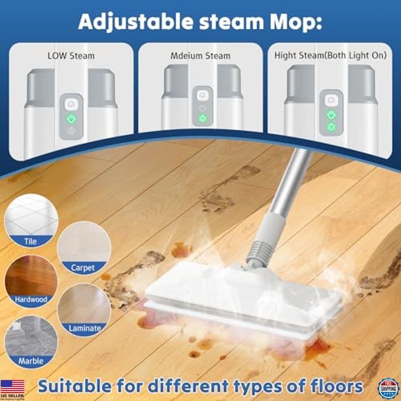 12-in-1 Steam Mop & Cleaner - 23FT Cord, 3 Modes, Detachable Mops for Cleaning 2