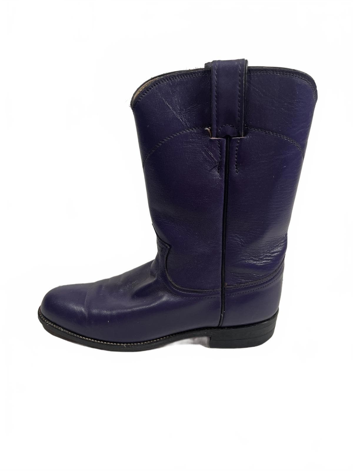 Justin Purple Leather Women's Ropers Western Cowboy Boots - Size 7 B Style L3758 3