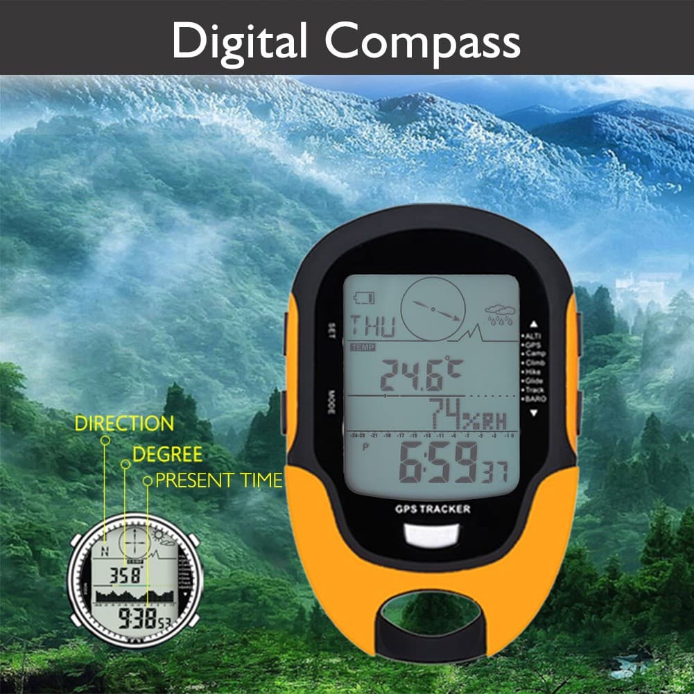GPS Navigation Receiver Handheld USB Rechargeable Altimeter Barometer 5