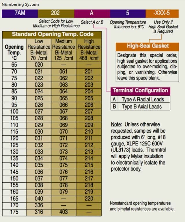 Klixon 7AM Series N7AM027A5 Thermal Protector Radial Low Resistance 100C, Klixon 4