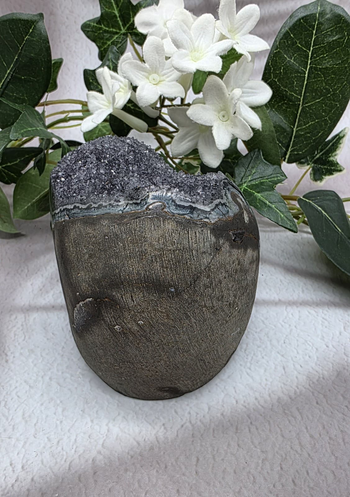 Black Amethyst Geode  Uruguay Amethyst Cut Base Amethyst Crystal Druzy  3