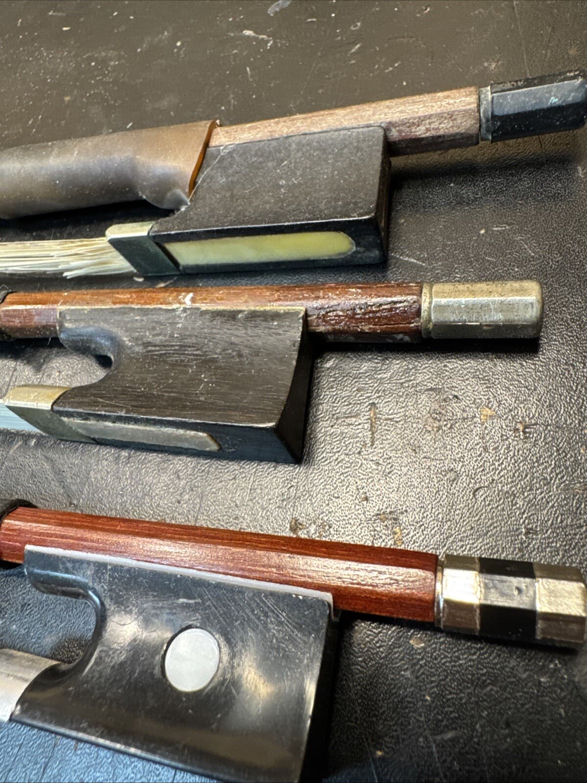 4 Old Violin Bows For Repair. 1-3/4 & 3-4/4 6