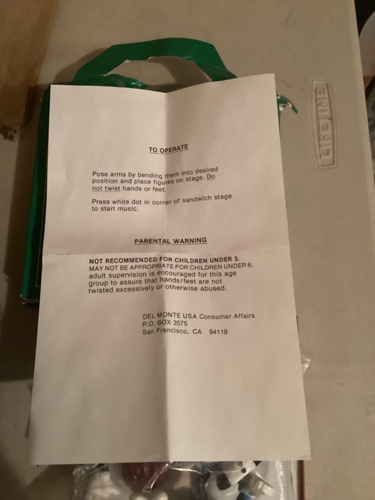 1987 Del Monte California Raisins Musical Sandwich Stage Music Not Working 3