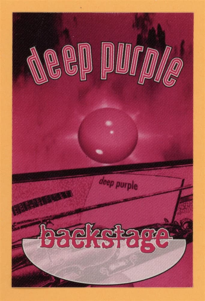 Deep Purple 2000 Abandon Concert Tour Backstage Pass