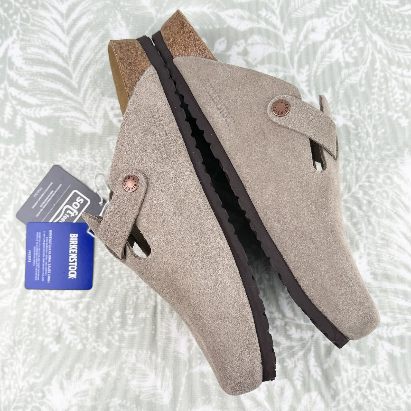 Birkenstock Boston Taupe Suede Soft Footbed Men's Clog Shoes Wide Size 42-45 6