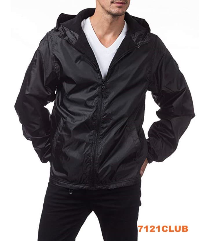 PRO CLUB MEN'S WINDBREAKER LIGHTWEIGHT WATERPROOF HOODED RAIN JACKET BIG & TALL 3