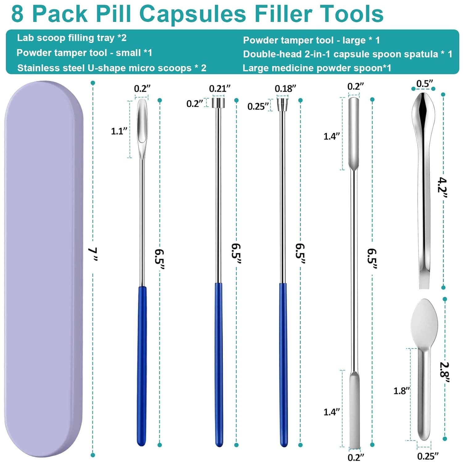 2 or 8 Pcs Home & Lab Supplies Micro Tiny Spoon Spatula, Lab Scoop Filling Tray 3
