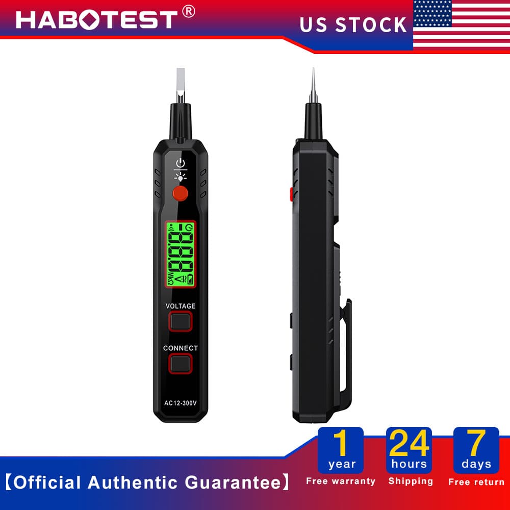 HABOTEST HT89 Voltage Electric Tester Volt Detector Test Pen AC DC 12-250V