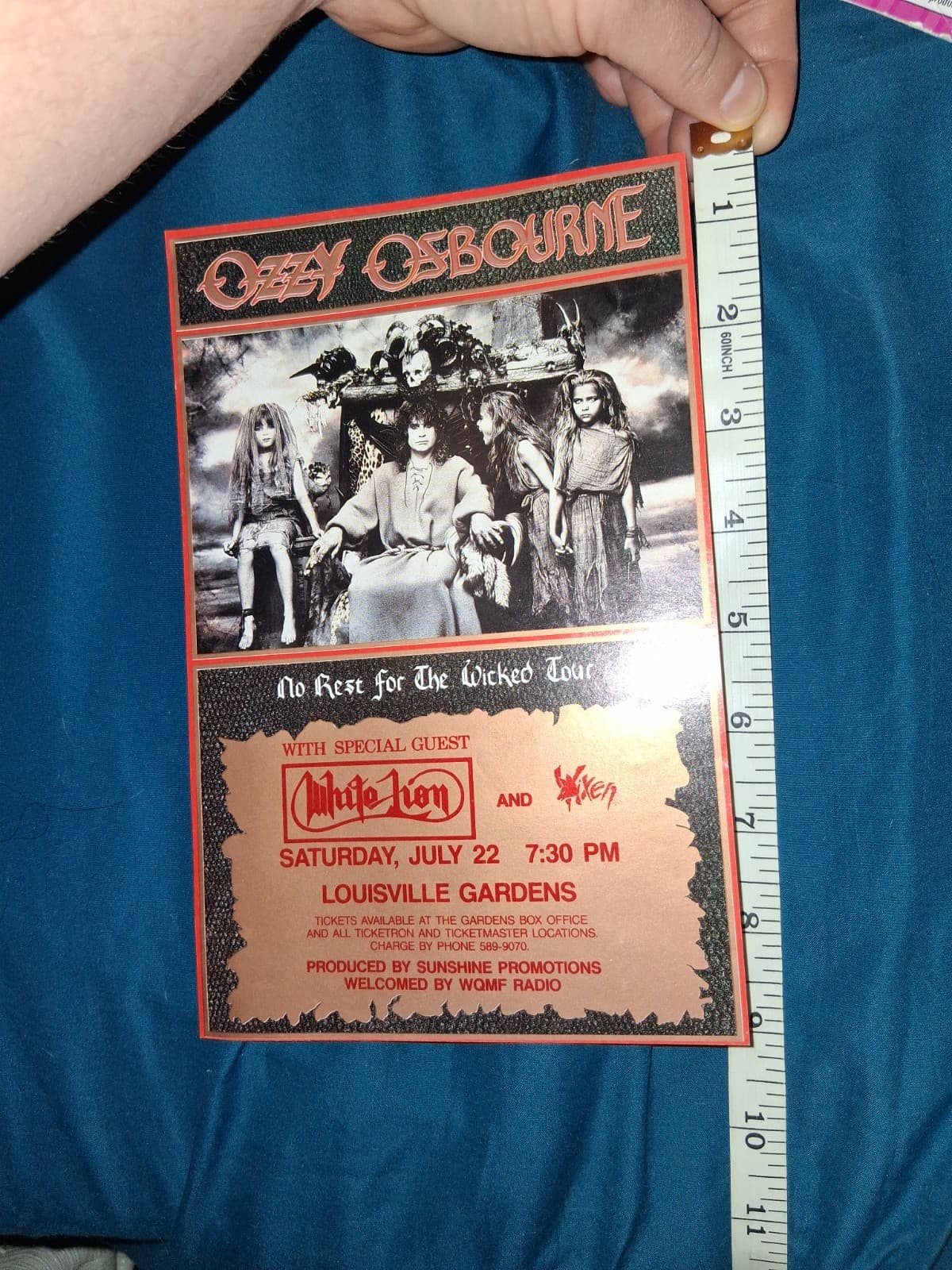 Ozzy Osbourne Original Louisville Gardens Concert Poster  5