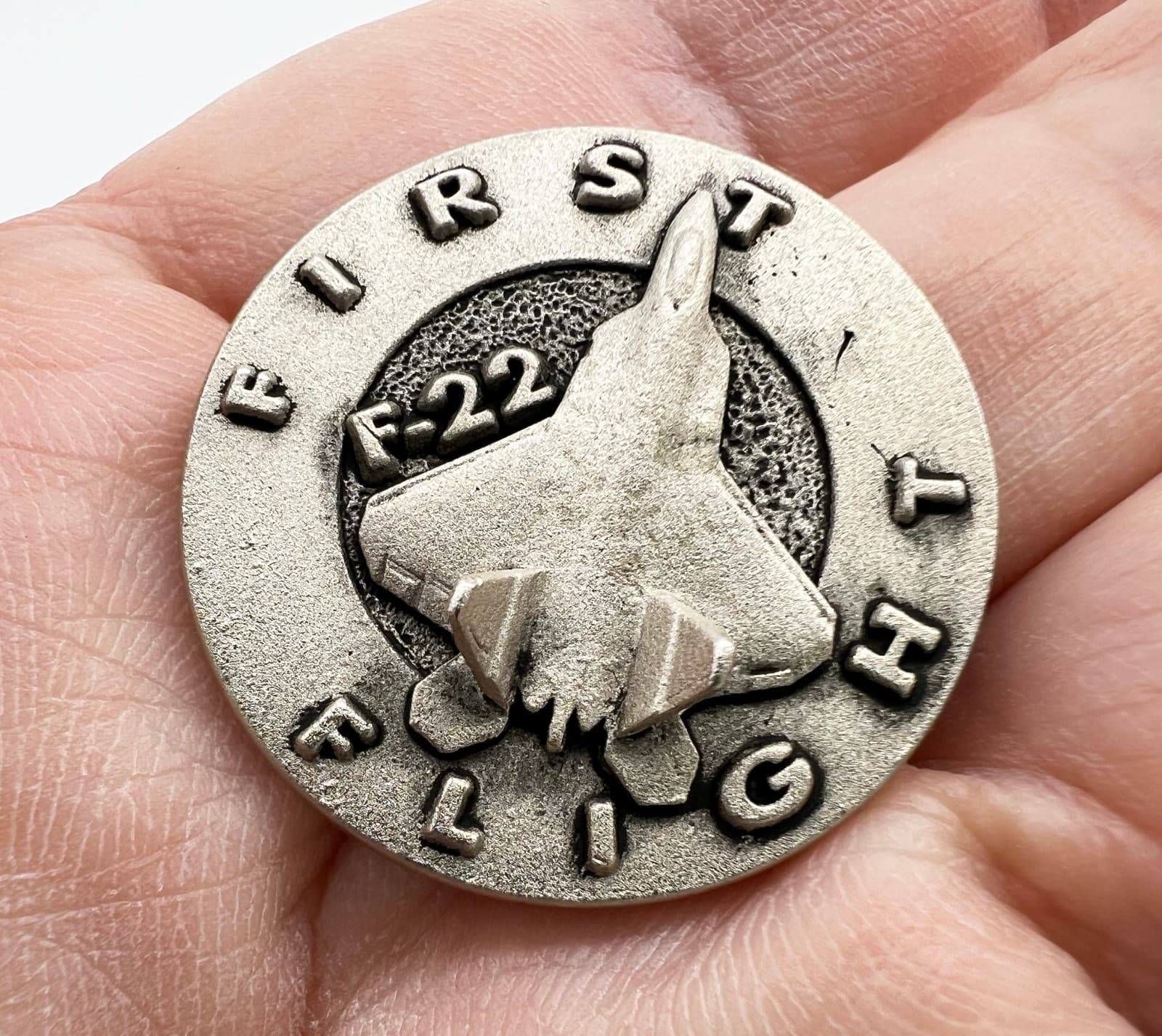 F-22 Raptor First Flight Lapel Pin Flown Onboard 1st F-22 Flight Lockheed USAF 3