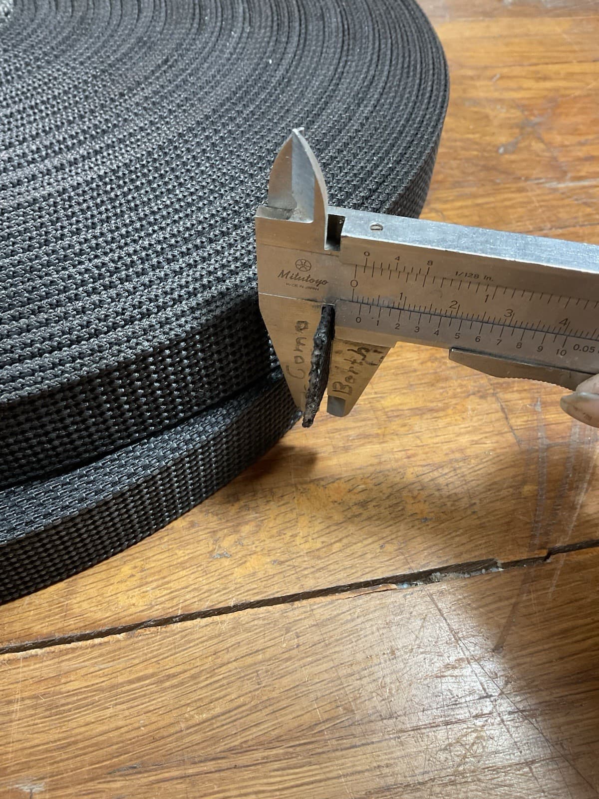 100 Yards 1” Heavy Nylon Webbing Strap - .0625” Thick Black Tight Grid Strapping 3