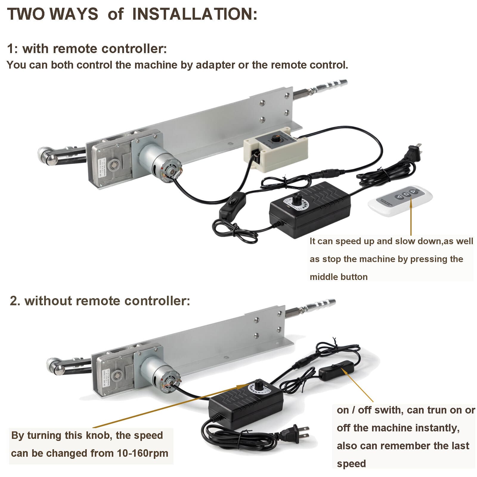 DC 24V 150MM 6inch 160RPM Reciprocating Linear Actuator Motor with Stand DIY US 5