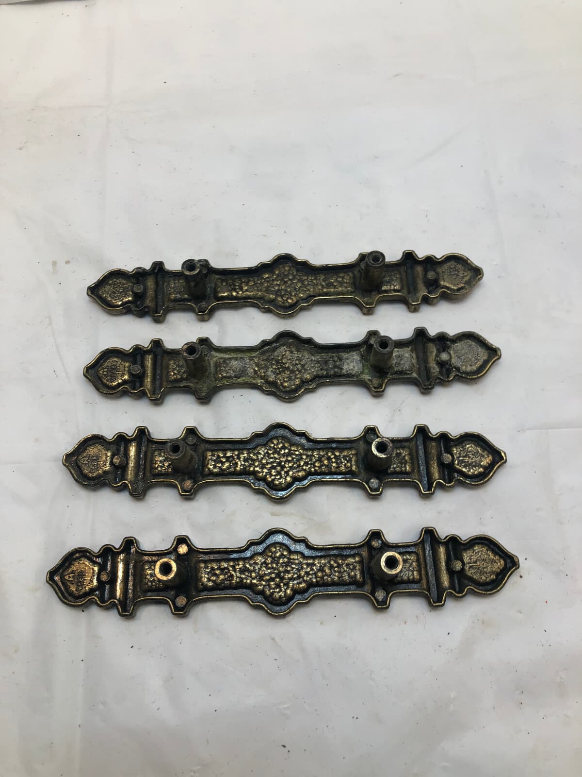 Vintage Cabinet Pulls Drawer Handles Gothic Bronze Metal 6.75", 3" hole centers 4