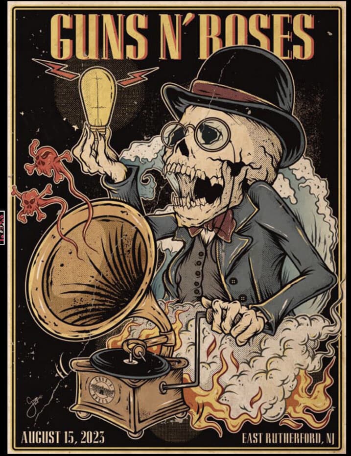 GUNS N ROSES POSTER METLIFE EAST RUTHERFORD NJ 8/15/2023 AXL SLASH LMTD #167/250 5