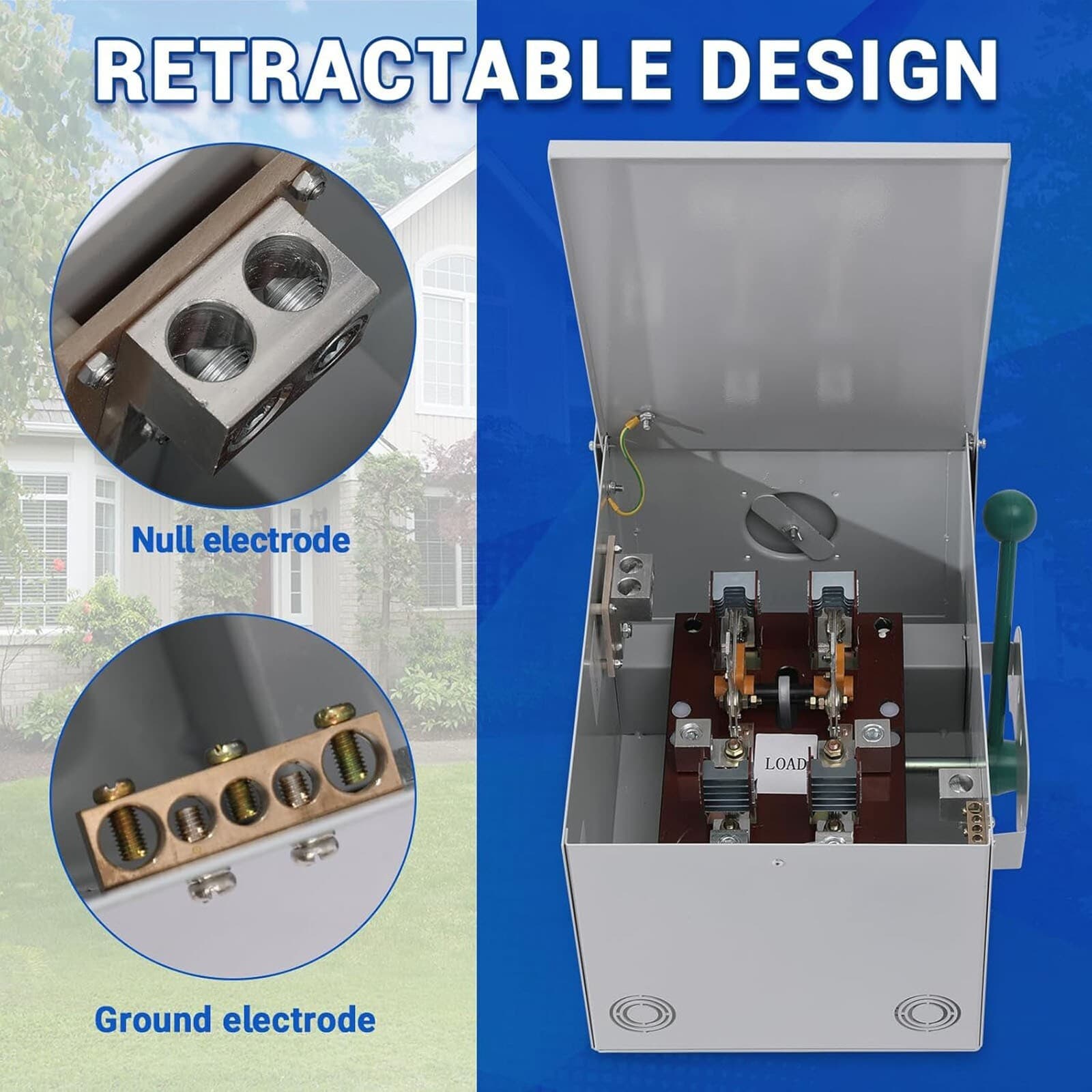 200 Amp Generator Transfer Switch 110V 240V Manual Transfer Switch Non-Fusible 6