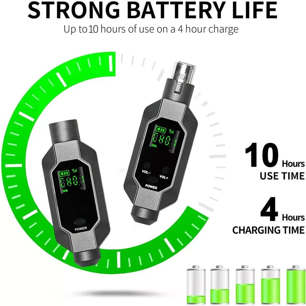 Wireless Microphone Converter XLR Transmitter System For Dynamic Microphone 3