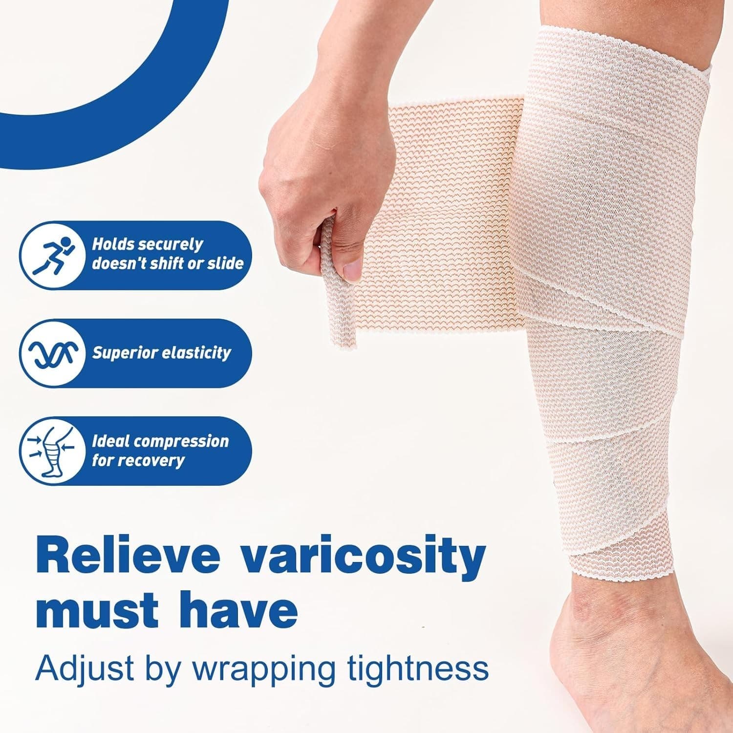 2 Pack Premium 6” Elastic Bandage Wrap – Compression Wrap for Leg, Knee, Body... 6