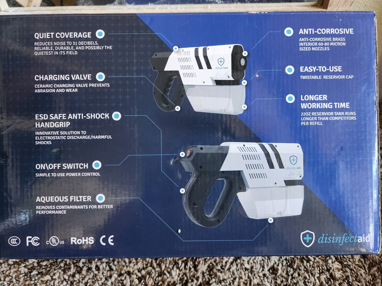 DISINFECTAID TC-77X Handheld Electrostatic Cordless Sprayer for Disinfectants VG 3