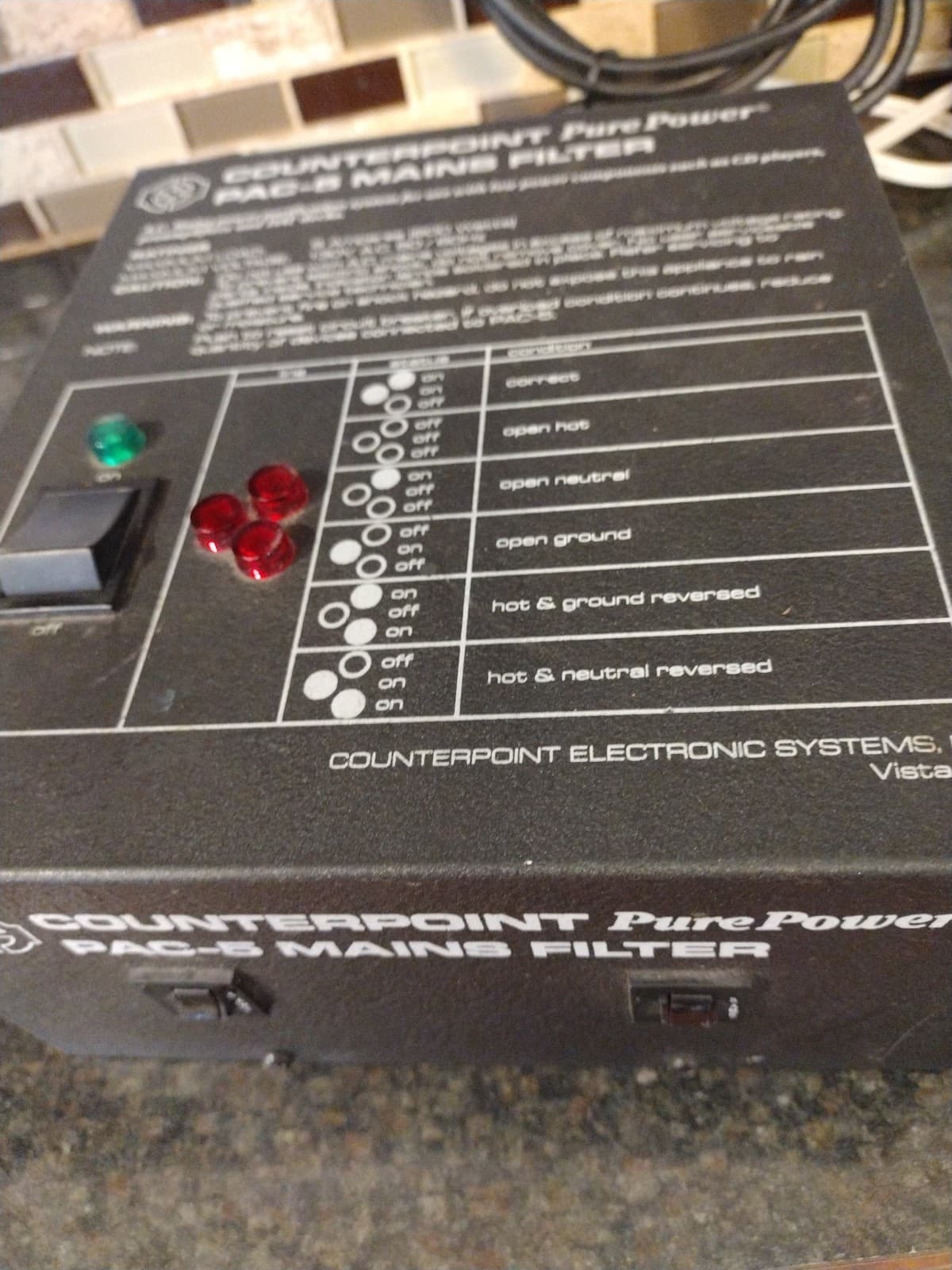 VTG Counterpoint PAC‑5 PurePower Mains Power Filter Audiophile AC Conditioner C2 2