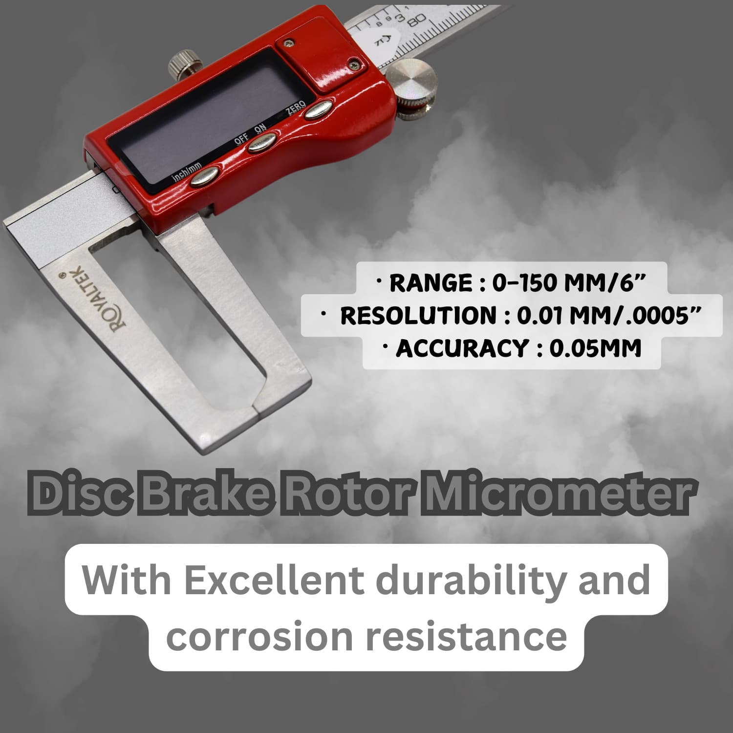 Disc Brake Rotor Micrometer,Digital Caliper Measuring Tool for Disc Brake-6 Inch 4