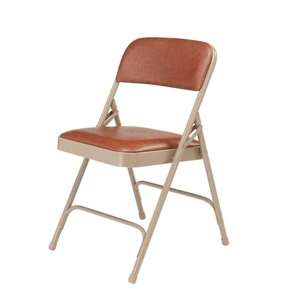 National Public Seating 1203 Folding Chair,  Vinyl,  Brown, Pk4 3