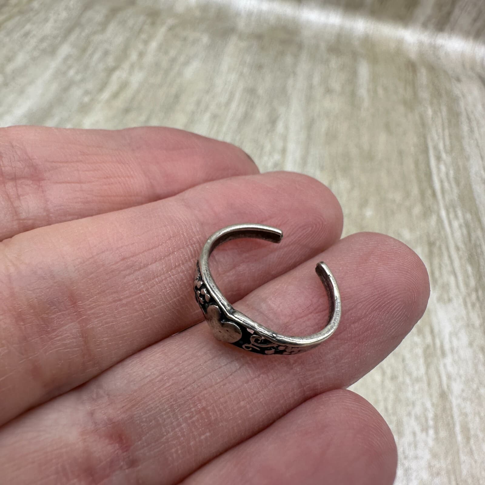 Vintage Handmade Mexico 925 Sterling Silver Toe Ring Adjustable 2