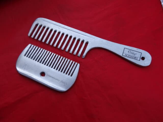 Handmade Finish_2 x FARRIER Horse Grooming Aluminium Metal Tail Mane Comb  3