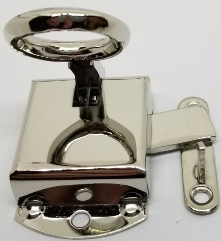 Left Hand Nickel Ring Wilson Napanee Cabinet Door Latch Hoosier Sellers antique  3