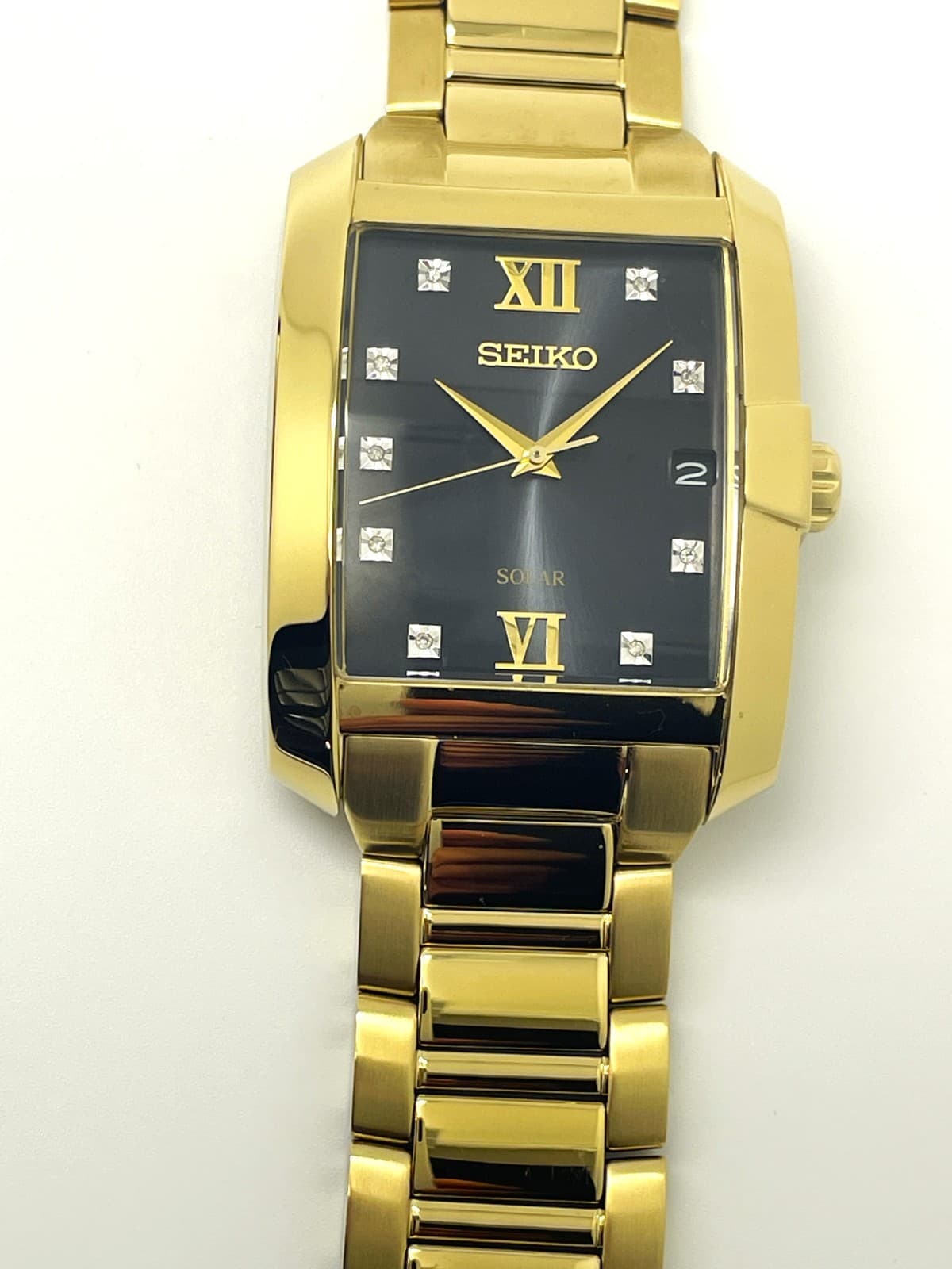 SEIKO MEN'S V157-0CC0 NOT-WORKING SOLAR 9 DIAMOND ANALOG 50M WATCH SNE462 2