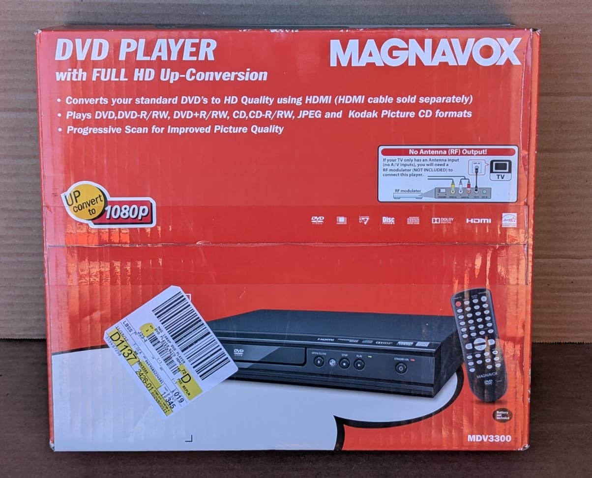 MAGNAVOX MDV3300 DVD PLAYER REPRODUCTOR FULL HD UP-CONVERSION HDMI - NEW, SEALED 2