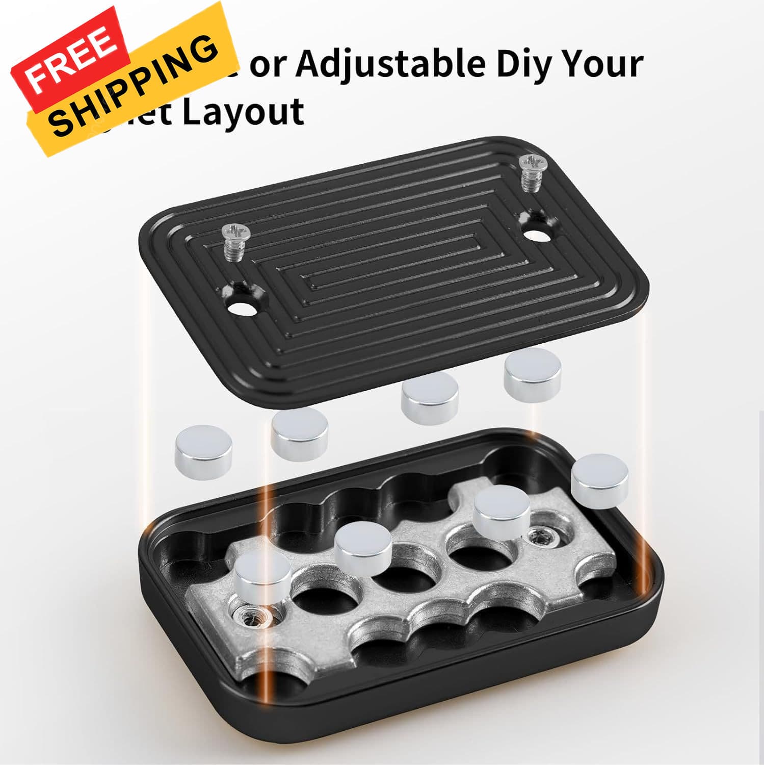 Fidget Toys Adults Metal Magnetic Slider Magnet Finger Haptic Black  4